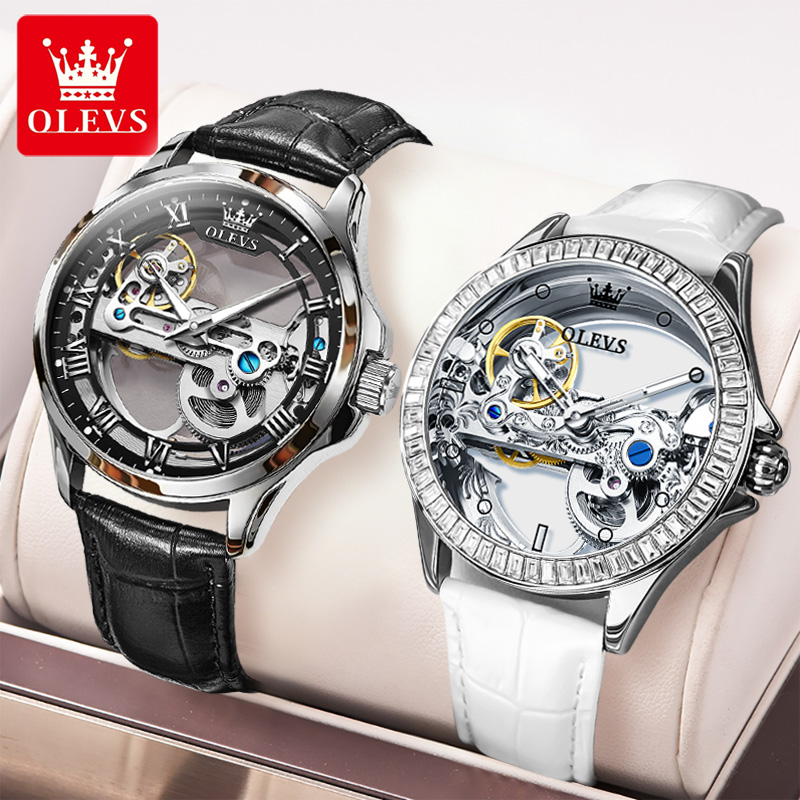 Luxury Watch Uk - OLEVS Couple Watches Original Fully Transparent