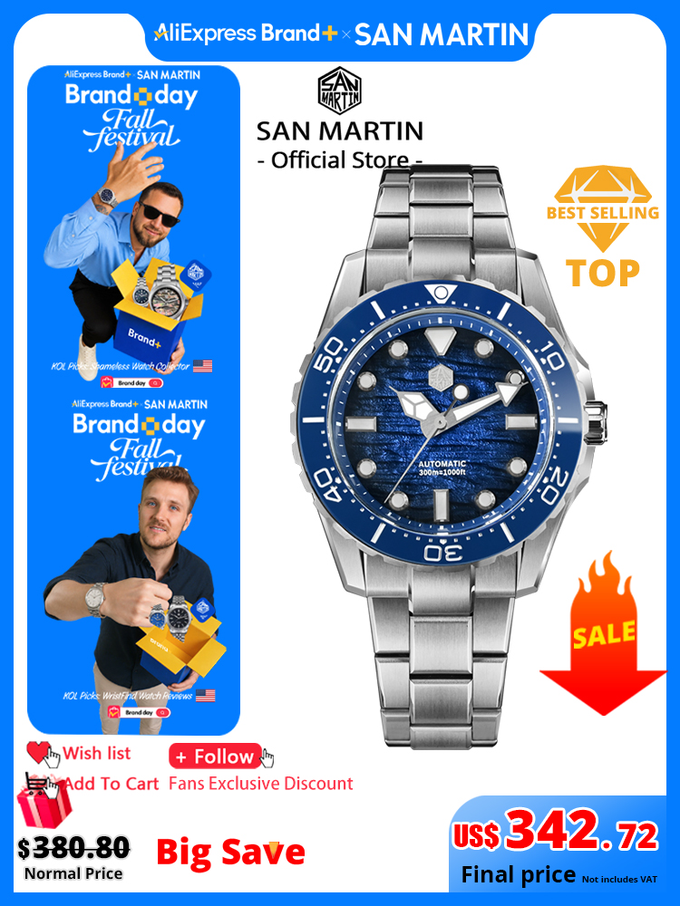 Cloisonne Enamel Dial - San Martin 40mm Luxury Men Diver