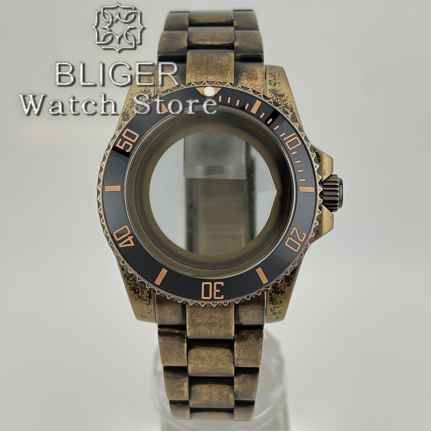 BLIGER 40MM Retro Sapphire Gla - Bronze Case Watch 评论和价格