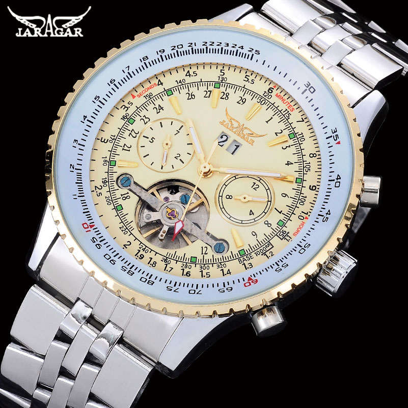 JARAGAR Mens Watches Luxury St - Tourbillon Movement Watch 评论和价格