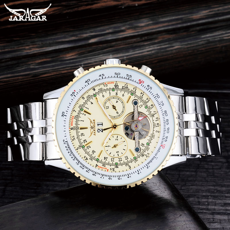 JARAGAR Mens Watches Luxury St - Tourbillon Movement Watch 评论和价格