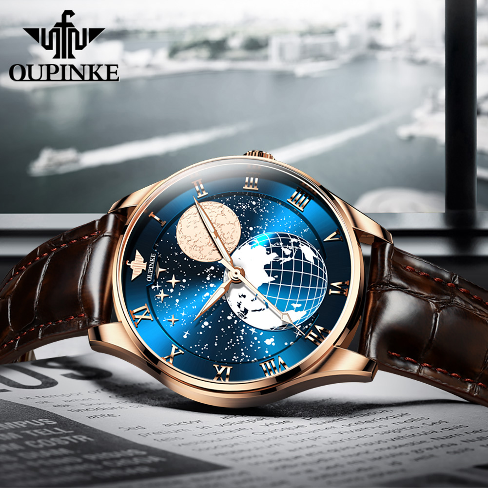 OUPINKE 3177 Man Watch Roman S - Omega Watch Constellation 评论和价格