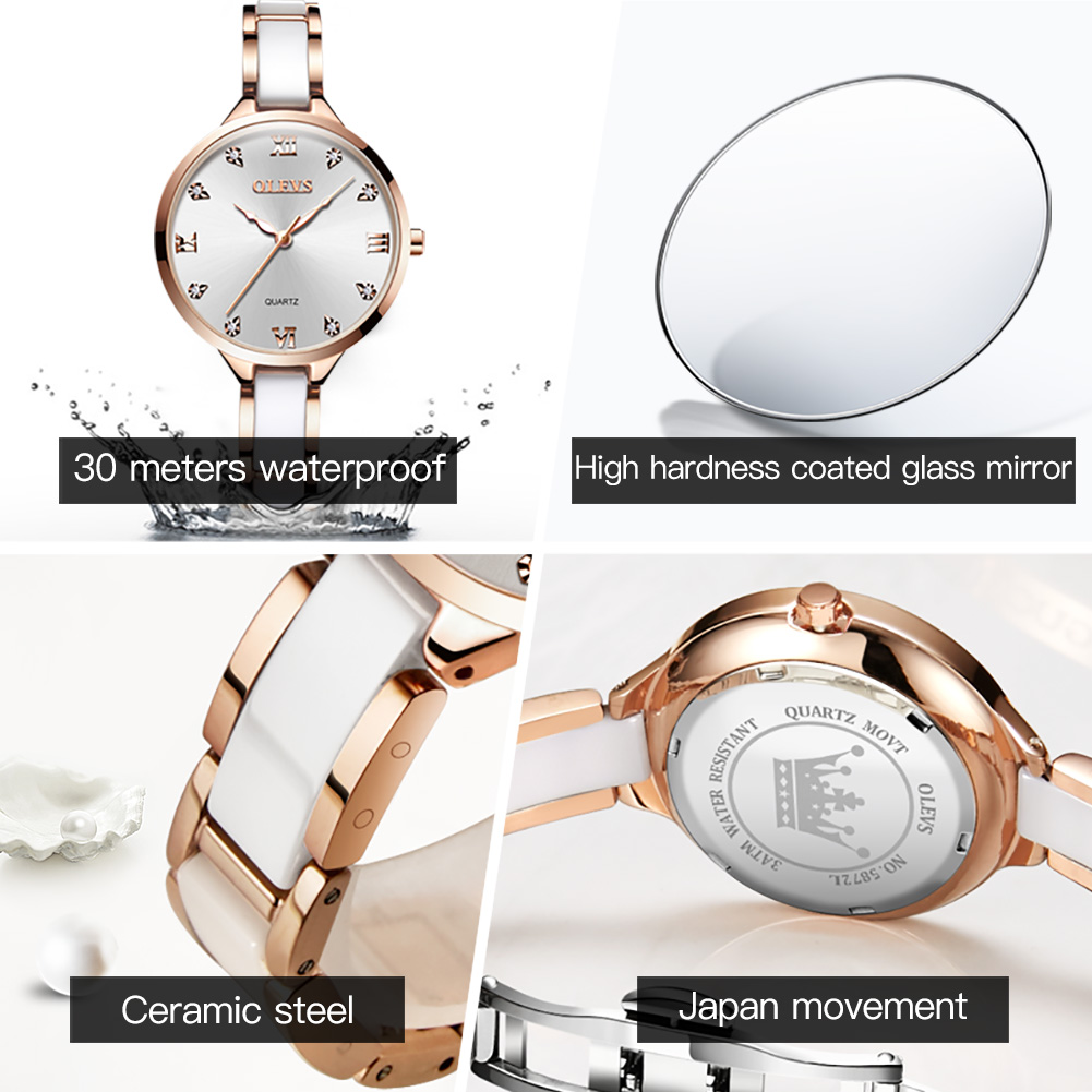OLEVS Ceramic Dress Women Watc - Luxury Watch In Japan 评论和价格