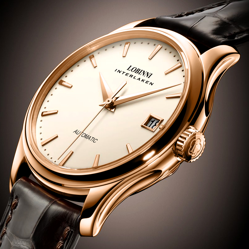 LOBINNI L12026 Men's Mechanica - Guilloché Dial Watch 评论和价格