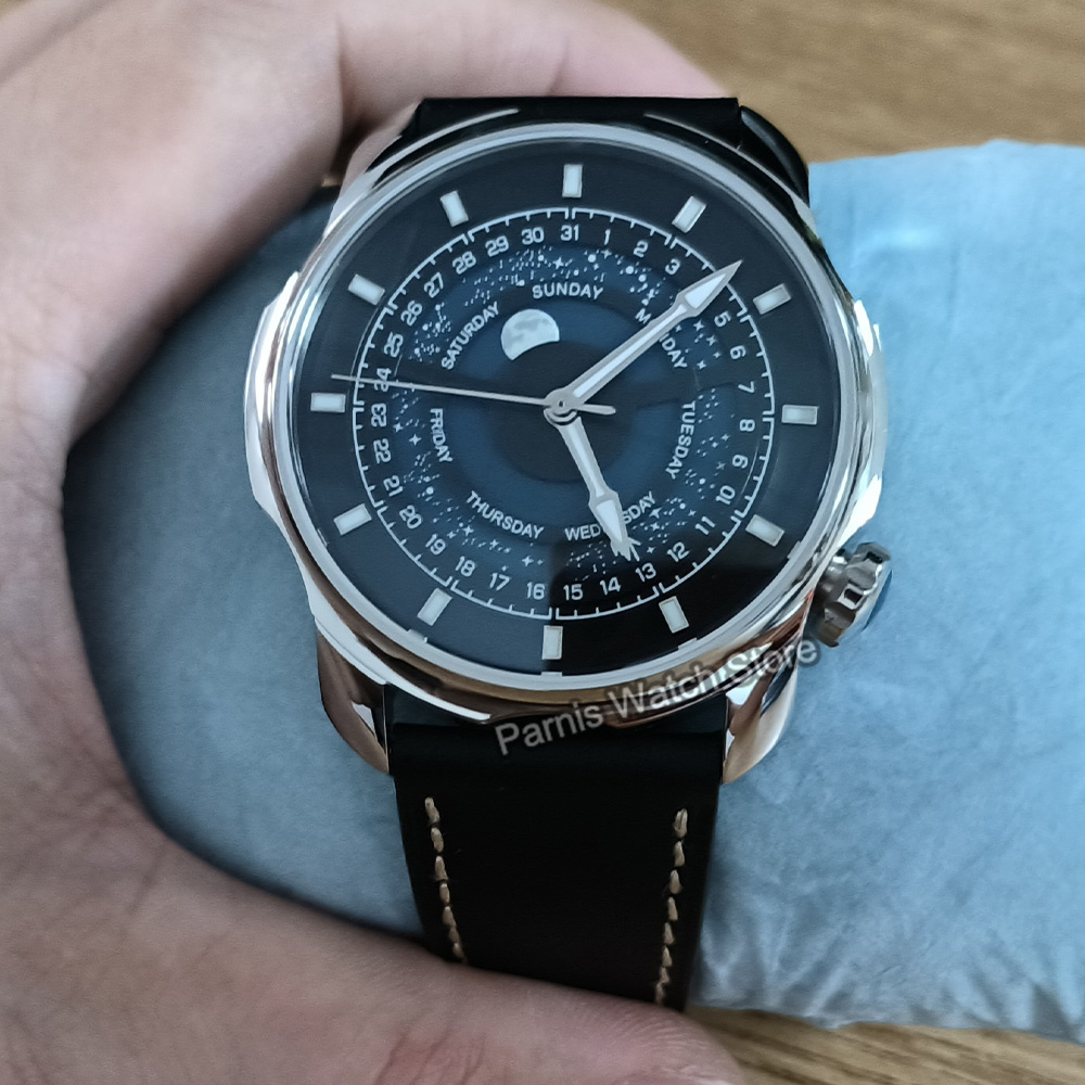 42mm Parnis Blue Romantic Star - Guilloché Dial Watch 评论和价格