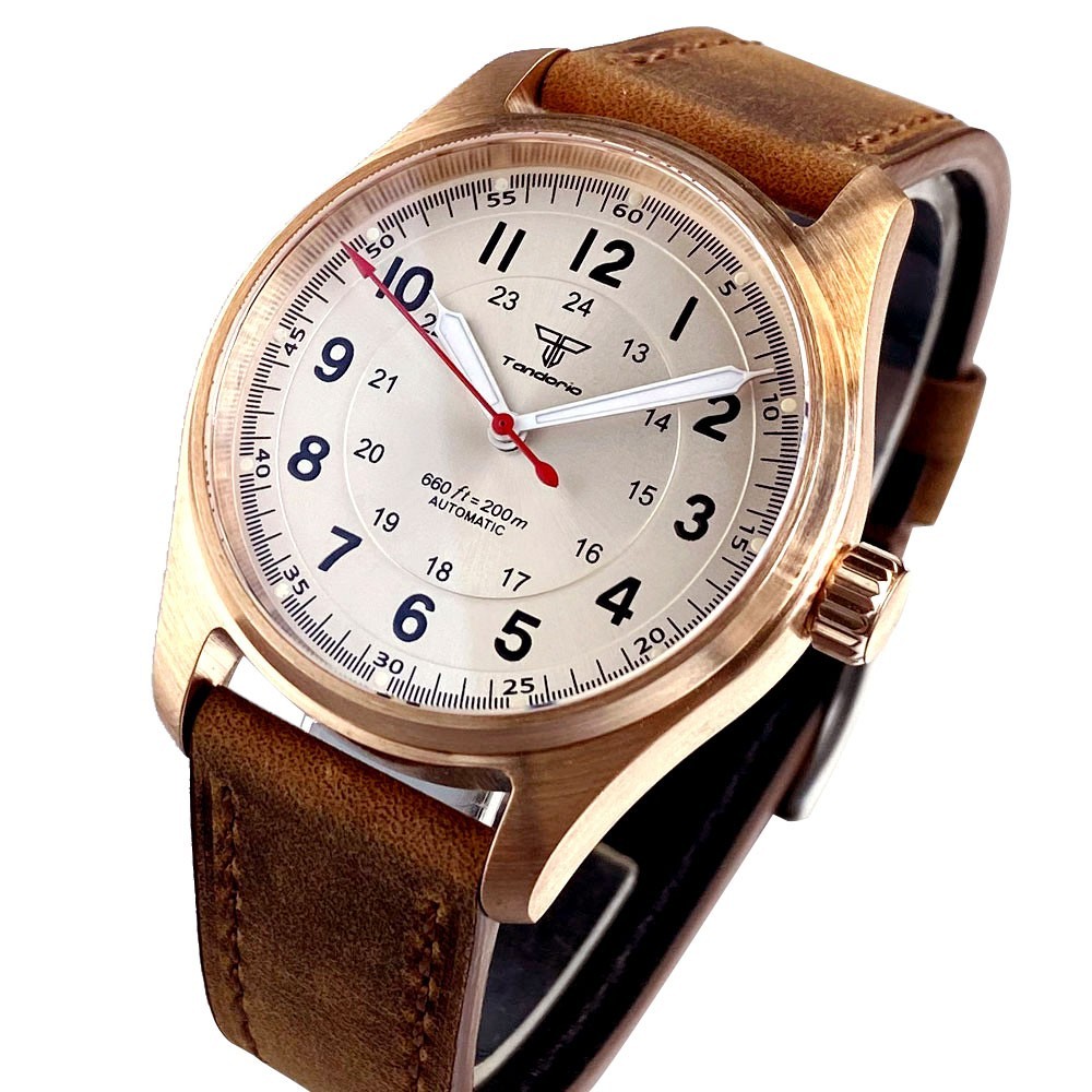 Solid Bronze Case 39MM Tandori - Guilloché Dial Watch 评论和价格