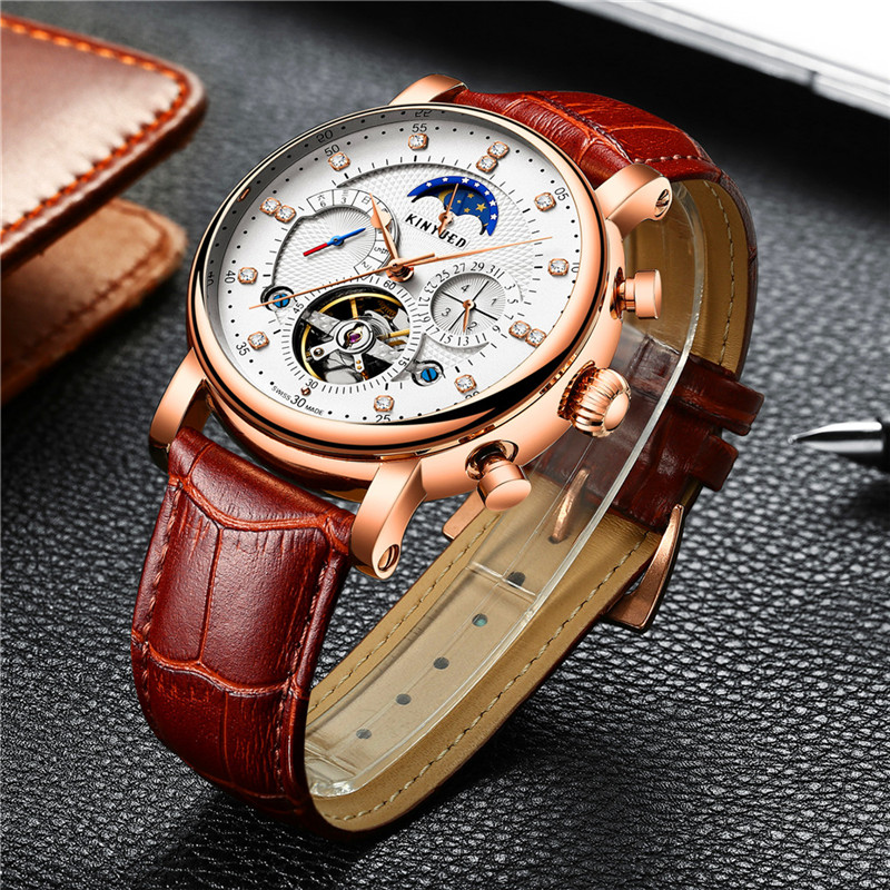 Luxury Brand KINYUED Automatic - Tourbillon Movement Watch 评论和价格