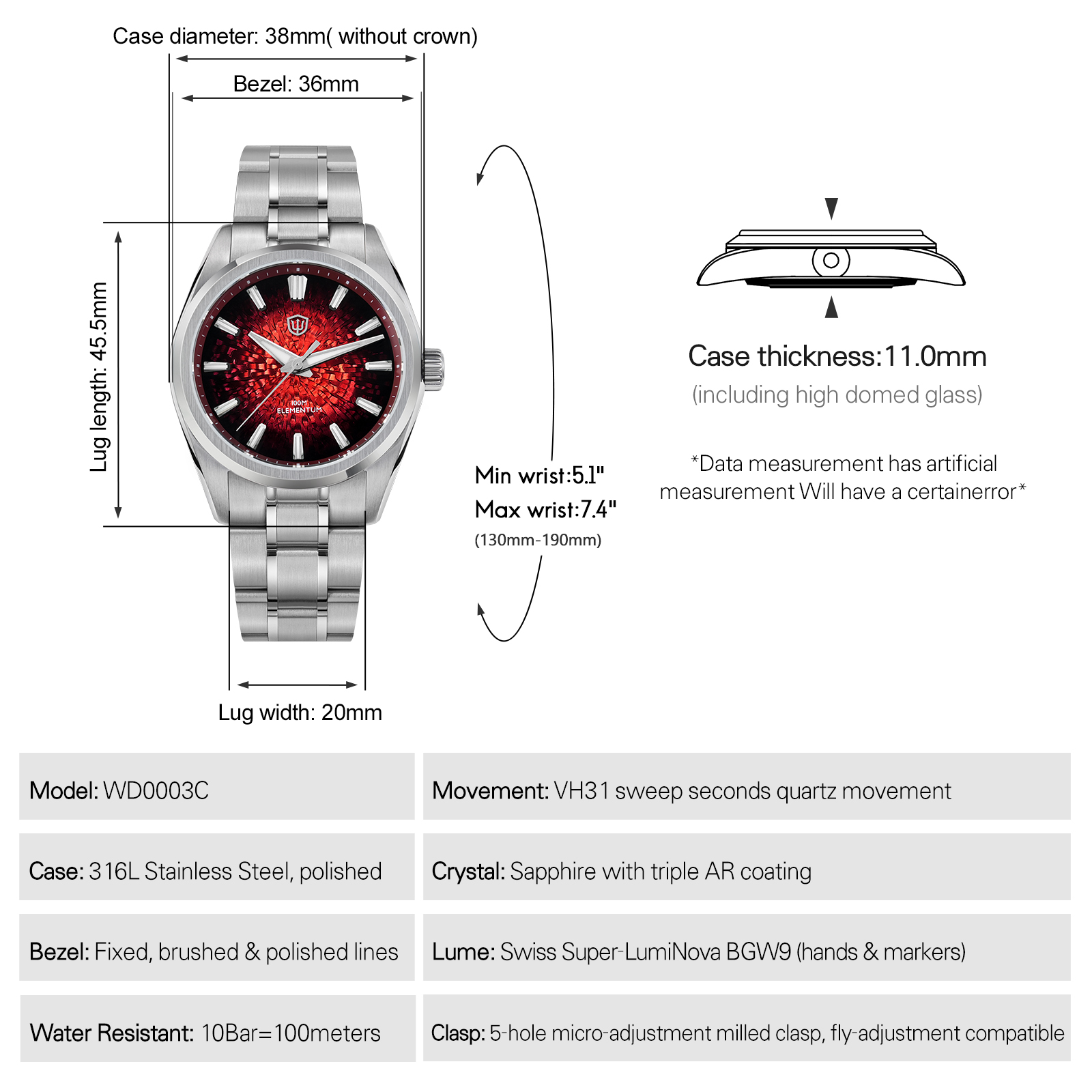 Watchdives New WD0003C Quartz  - Guilloché Dial Watch 评论和价格