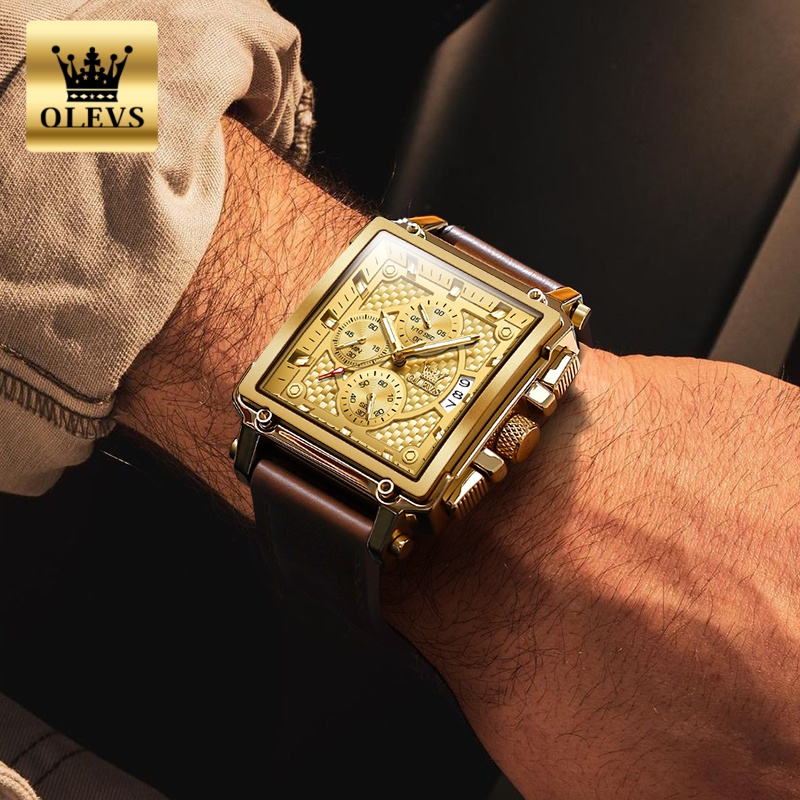 OLEVS Brand Mens Watches Water - Luxury Watch Gold 评论和价格