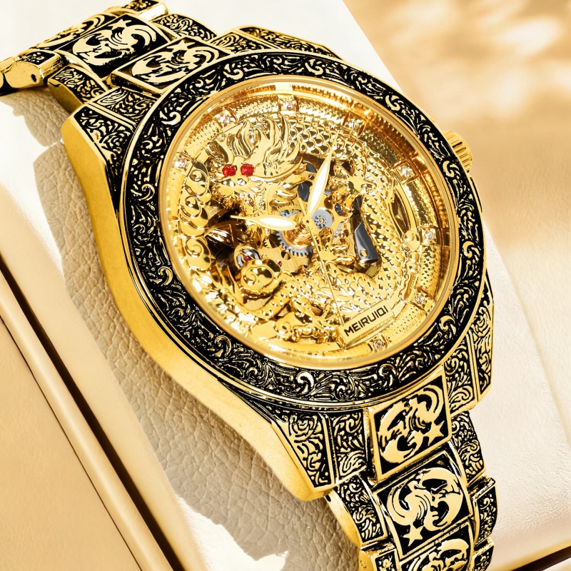 A men's yellow retro style hig - Tourbillon Movement Watch 评论和价格